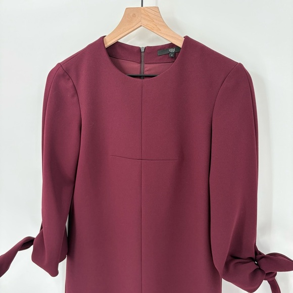 Tibi Women’s Dress Size 2 Plum Shift Tie Sleeves - Picture 4 of 5